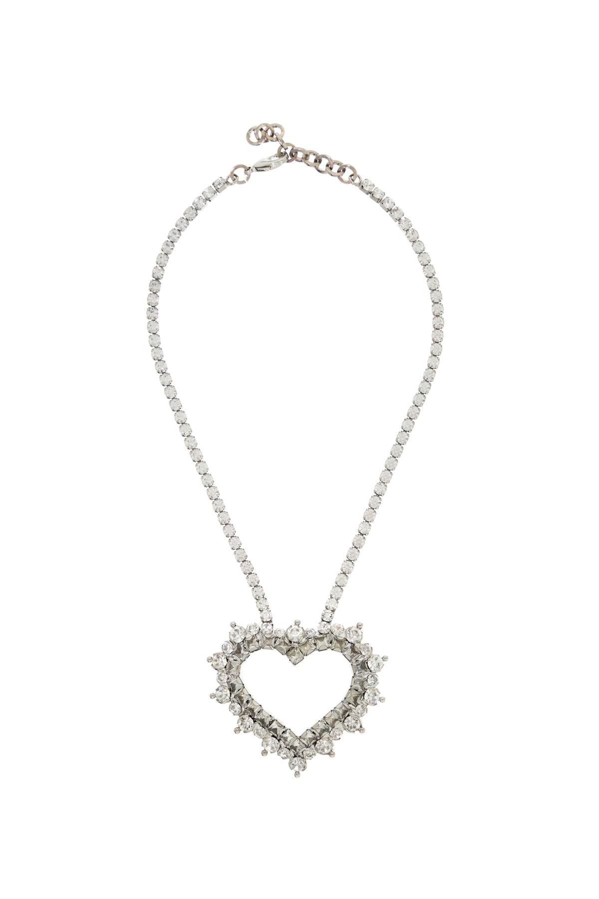 Alessandra Rich Necklace With Heart Pendant   Silver