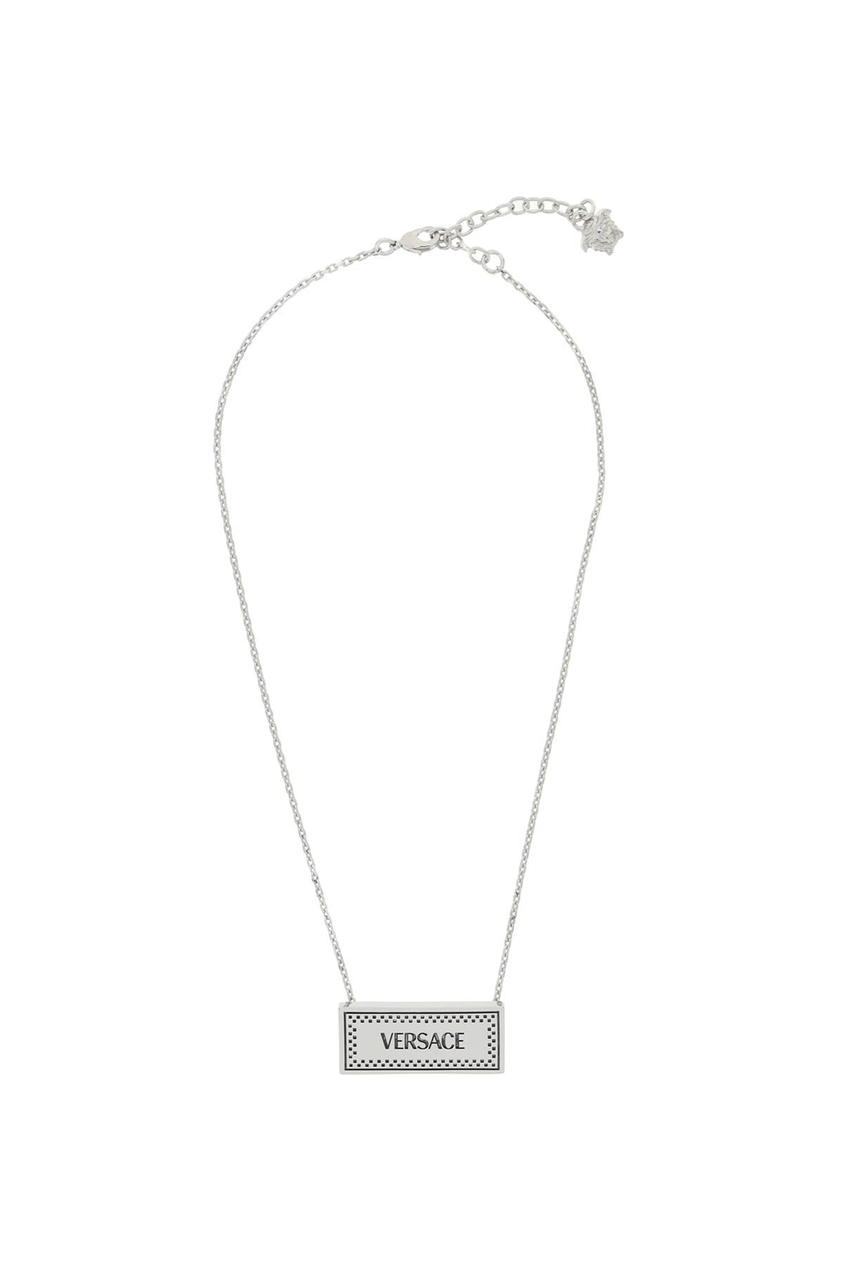 Versace 90's Vintage Logo Necklace   Silver