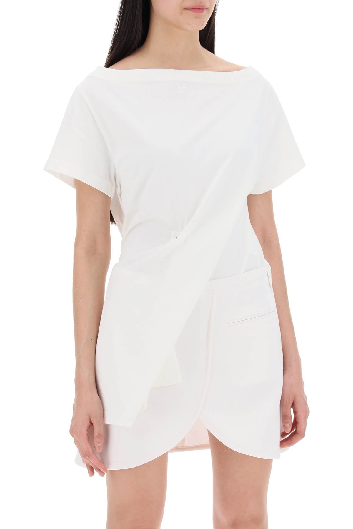 Courreges Twisted Body T Shirt   White