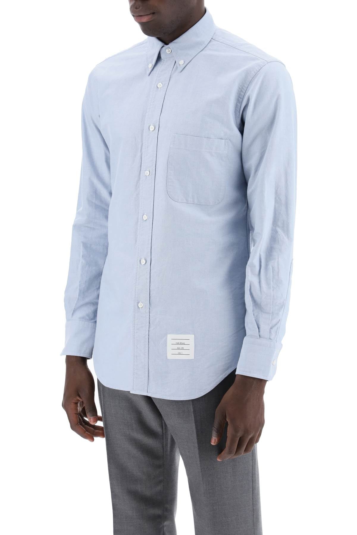 Thom Browne Oxford Cotton Button Down Shirt   Light Blue