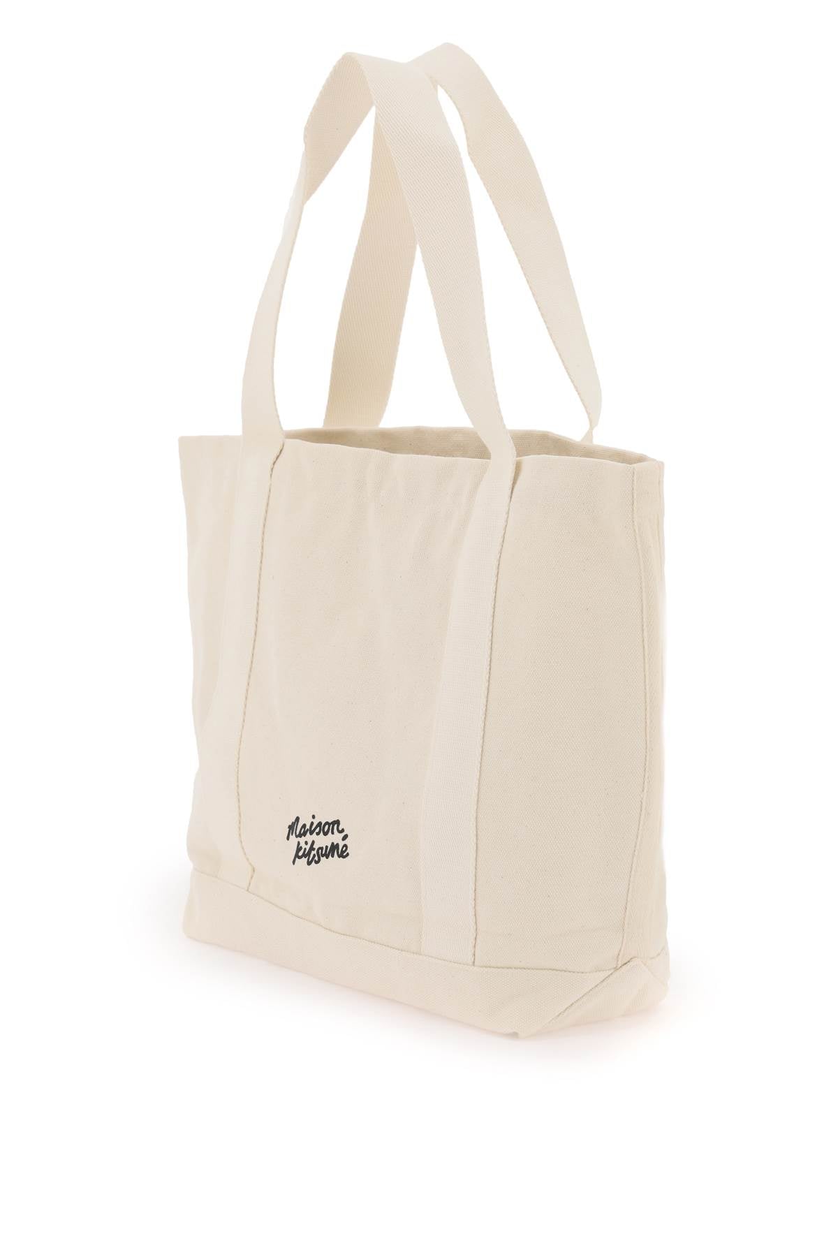 Maison Kitsune Fox Head Tote Bag   Bianco