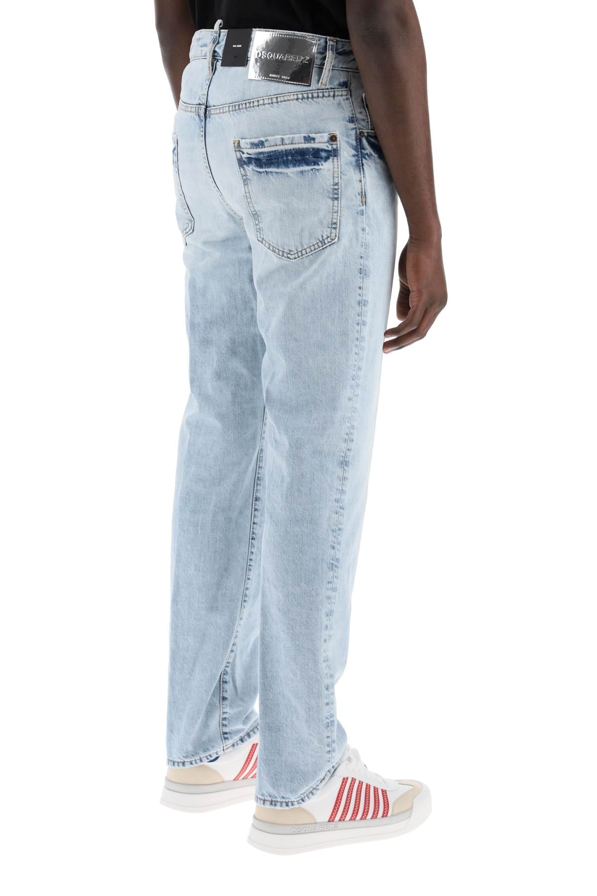 Dsquared2 Light Wash Palm Beach Jeans With 642   Blue