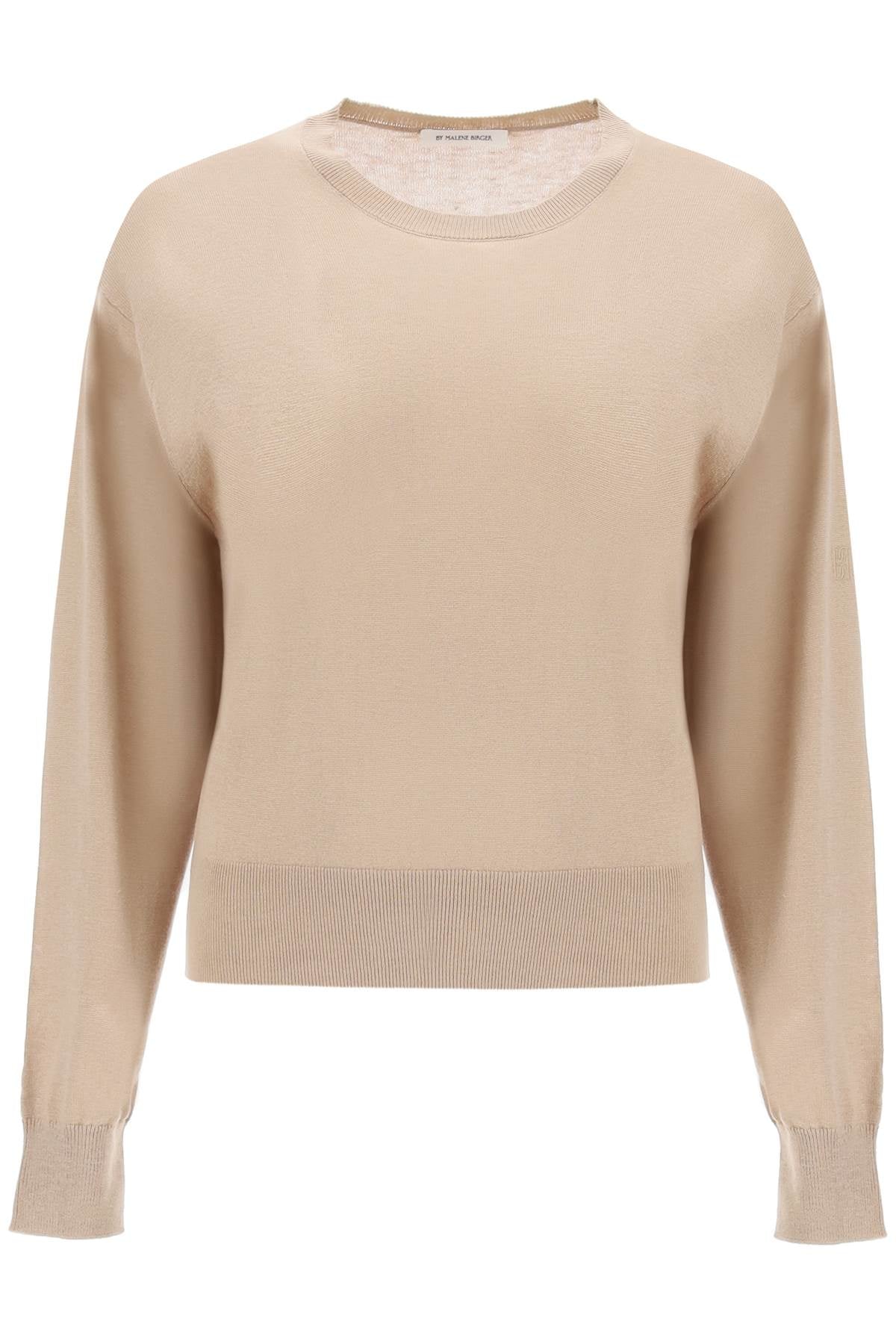 By Malene Birger Wool And Silk Blend Pullover Sweater By   Beige