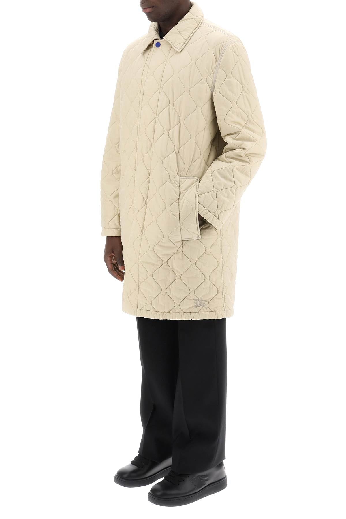 Burberry Quilted Nylon Midi Car Coat With   Neutral