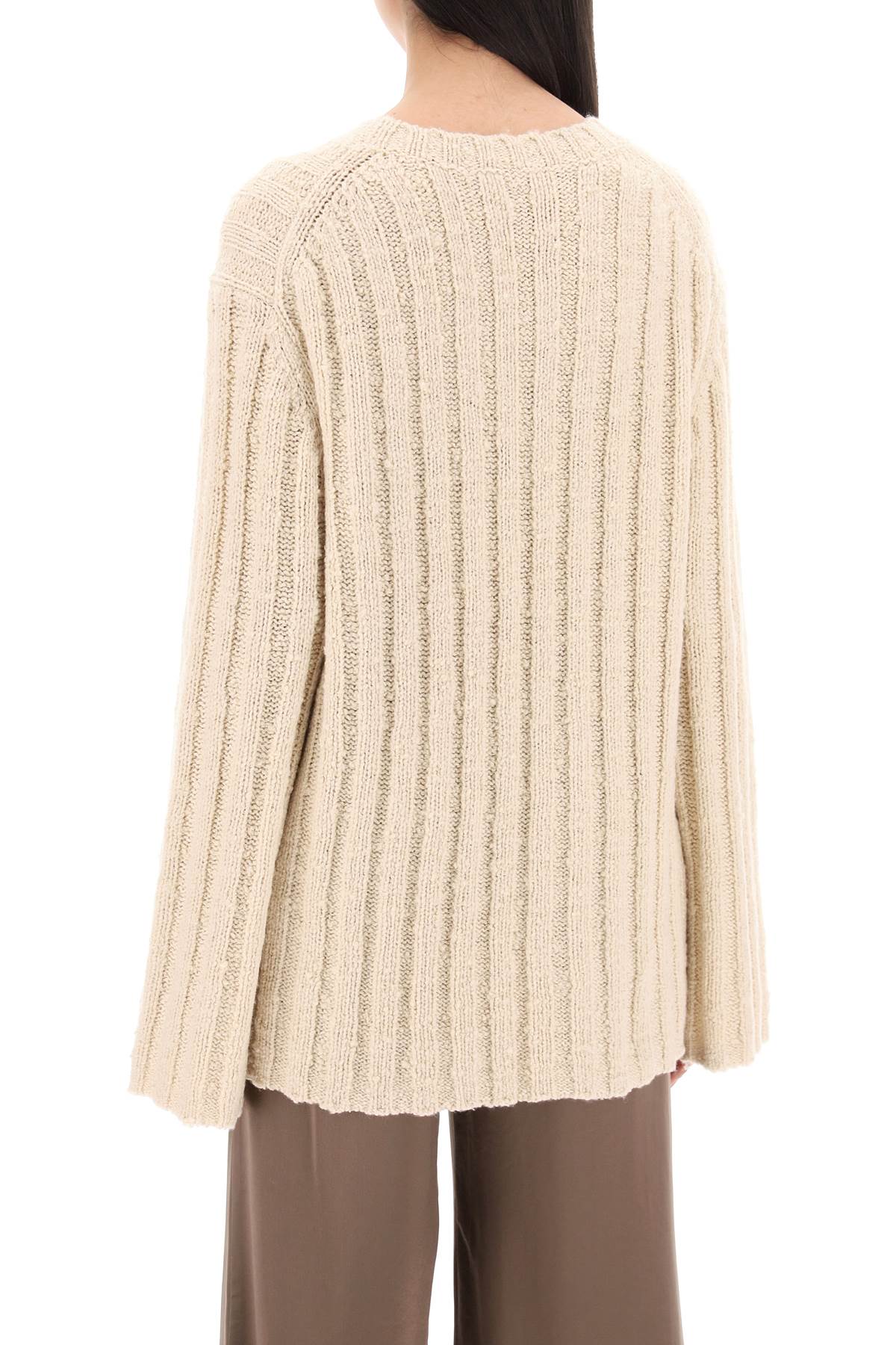 By Malene Birger Replace With Double Quotecirra Ribbed Knit Pul   Beige